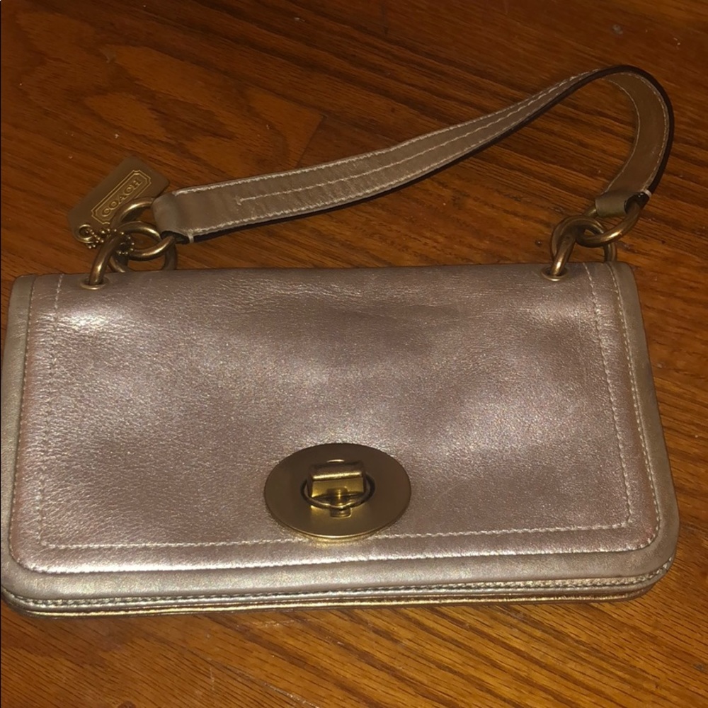 Authentic Gold Coach Handbag